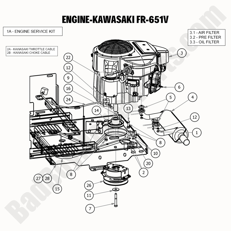 2263 - Bad Boy Mower Parts Lookup > 2020 > MZ & MZ Magnum > Engine - Kawasaki FR651V